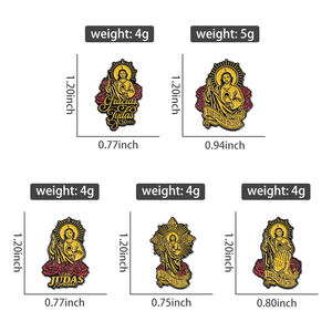 San Judas Tadeo esmalte Pin personalizado Santo Saint broche mochila solapa insignia joyería religiosa regalo para creyentes venta al por mayor Stock - Product Image 6