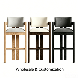 Sgabello da Bar in <span class=keywords><strong>Legno</strong></span> Massello Personalizzato, Disponibile in Vari Tessuti e Colori <span class=keywords><strong>di</strong></span> <span class=keywords><strong>Legno</strong></span>, Sedia da Bancone Commerciale all'Ingrosso - Product Image 6