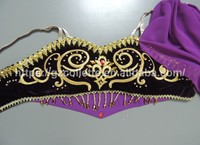Danza rendimiento desgaste Rosa terciopelo indio vientre estilo árabe traje Danzante Maya árabe danza Tribal vientre trajes