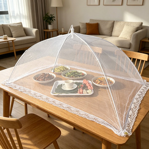 Food <b>Cover</b> <b>Table</b> <b>Cover</b> Foldable Polyester Washable Household Use Large Size - Product Image 3