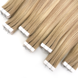 Extensions de cheveux invisibles à bandes adhésives, cheveux humains européens <span class=keywords><strong>Remy</strong></span> de qualité salon, super double drawn, trame simple, <span class=keywords><strong>sans</strong></span> perte, adhésif longue durée - Product Image 3