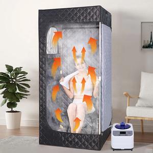 Portable Spa Sauna <span class=keywords><strong>Pod</strong></span> Lumière Rouge Sauna À Vapeur Tente Corps Complet Pliant 1 Personne Sauna Tente avec Chaise Pliable - Product Image 5