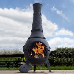 Ferro camino a legna Semplice ChimeneaOutdoor Riscaldamento Firepit con Camino - Product Image 3