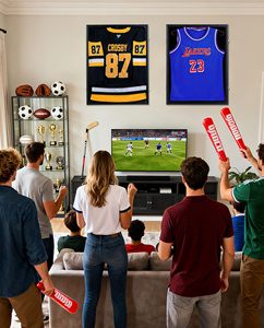 2026 Wholesale Black Hockey Jersey Display Large Memorabilia Case Shadow Box Frame with Lock Cave Decor Sports Fans Gift - Product Image 1