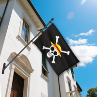 Drapeau des Pirates de One Piece Luffy 3x5ft Double Face Jolly Roger Bannière Anime pour Décoration Murale Chambre et Caverne d'Homme