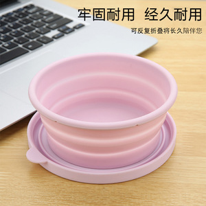 Foldable Silicone Bowl Round With Lid Food <b>Storage</b> Container For <b>Camping</b> Picnic Travel Lunch <b>Box</b> Portable Bento <b>Box</b> - Product Image 4