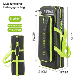Custom Logo Fishing Rod Bag Case Double Handle Oxford Cloth Two-Layer Zipper Closure Unisex Sports Style bag <b>waterproof</b> <b>backpack</b> - Product Image 3