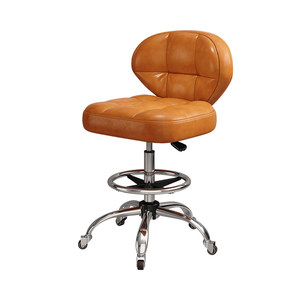 Tabouret de cuisine réglable avec dossier et repose-pieds, chaise de barbier pivotante pour usage commercial en <span class=keywords><strong>salon</strong></span> - Product Image 5