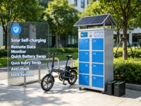 Estación de Intercambio de Baterías para Exteriores con 8 Ranuras, Gabinete Personalizable para Motocicletas Solares, Scooters Solares, Negocios de Movilidad en África