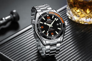 Montre de sport squelette automatique mécanique de luxe en acier inoxydable avec aiguilles lumineuses, étanche et réserve de marche - Product Image 4