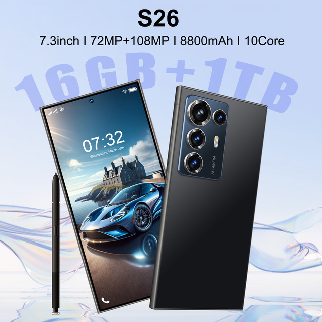 Factory Direct Smartphone S26 Ultra 7.3 Screen Dual SIM Long Battery Wholesale Price LTE/CDMA