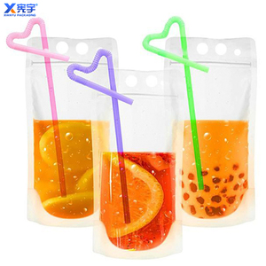 Sac à fermeture éclair en plastique avec logo personnalisé pour boisson de fête Sac scellé refermable transparent pour <span class=keywords><strong>yaourt</strong></span> café cocktail - Product Image 1