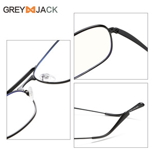 Gafas de mujer con montura completa de acero inoxidable Greyjack Rectangle G039OP Anti Blue Light - Product Image 5