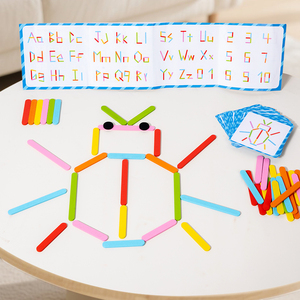 Nuovo Giocattolo Montessori Fai-da-Te, Puzzle con <span class=keywords><strong>Bastoncini</strong></span> Arcobaleno, Interazione Genitore-Figlio, Abbinamento Creativo di Forme, <span class=keywords><strong>Bastoncini</strong></span> a Forma di Gelato - Product Image 6