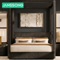 Lit en bois moderne pour intérieur, ensemble de lit pour intérieur, meubles d'intérieur, villa, chambre à coucher, ensemble de lit en bois massif, meubles de chambre à coucher modernes pour hôtel