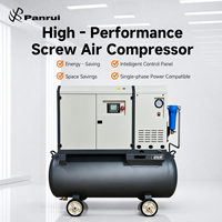 Compresseur d'air à vis portable 3-10HP (2,2-7,5KW) avec réservoir d'air de 300L, compresseur industriel sur roues, type économe en énergie