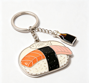 Porte-clés en émail personnalisé, pendentif alimentaire, porte-clés en métal, fait main, léger, souvenir, cadeau - Product Image 2