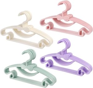 Kids Plastic Multi-function Baby Small Clothes Coat <b>Hangers</b> Central Bow-knot Design Portable Children PP Coat <b>Hanger</b> - Product Image 1