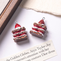 Mini breloque en résine plastique à motif trèfle, style gâteau Napoléon, jouet décoratif, pour boucles d'oreilles, bracelets, colliers et breloques de sac DIY