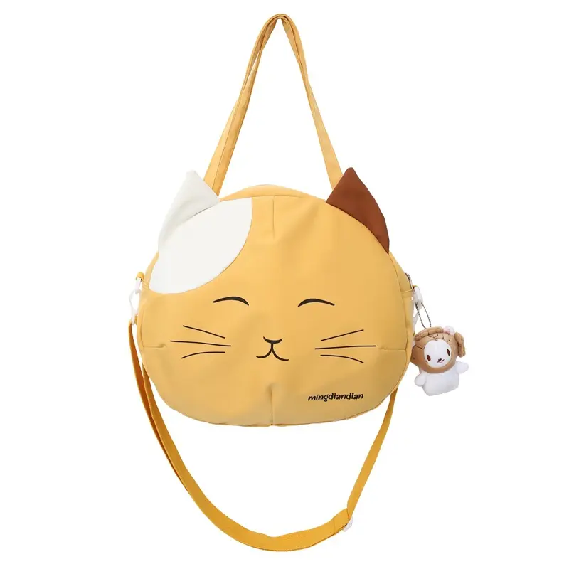 Promotion Custom Womens Natural Durable Cotton Canvas Shopping Tote Bag Cute Cat Satchel Shoulder Bag For Boutique