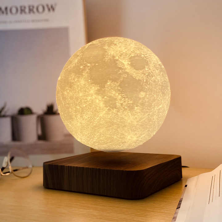 Lámpara De Luna 3D Con Soporte De Madera, 3.9 In, 16 Colores, Luz Nocturna Decorativa Para El Hogar, Luz LED Recargable Con Control Remoto Y Táctil, Luz LED USB, Regalos únicos