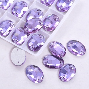 Strass à coudre Ovale en Cristal OLeeya à Dos Plat, 2 Trous, Pierres en Verre de Haute Qualité à Coudre, Accessoires de Couture pour Vêtements - Product Image 5