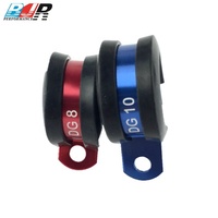 Colliers de serrage en aluminium poli BJR avec coussinets en caoutchouc (pouces) pour conduite de carburant de course automobile