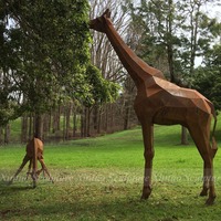 Sculpture d'animal en acier corten moderne de haute qualité, taille réelle, gravée et sculptée, Feng Shui, pour jardin