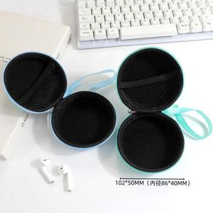 Étui pour écouteurs EVA avec fermeture éclair bleu clair 10x4 cm, sac de rangement numérique pour écouteurs et câbles Bluetooth - Product Image 5