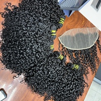 Cheveux Bouclés Pixie Bruts Birmans Bouclés Cheveux du Vietnam Bundles de Cheveux Alignés Cuticules