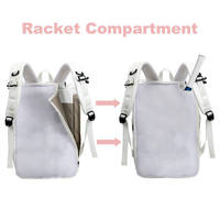 Sac de sport professionnel personnalisé pour le tennis, pour hommes et femmes, capacité de 2 raquettes avec compartiment à chaussures, imperméable