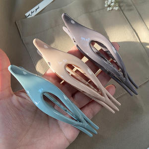 Klip rambut bebek besar klip rambut Perancis elegan aksesori rambut klip pisang sederhana Retro - Product Image 1