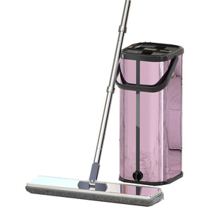Flat Microfiber Mop and Bucket Set Hand Free Wash Dust Removal Cleaning Mop and Bucket for Household Floors - Product Image 1