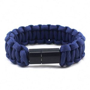 Échantillon gratuit, vente en gros d'usine, bracelet de charge durable pour le camping, bracelet de charge en paracorde tressé, câble USB - Product Image 5