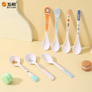 Wuhe Children's Spoons Cartoon Design Food Grade Baby Utensils 0-12 Months Spoon Fork Set - Product Image 3