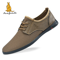 Sandales de sport légères en cuir de vachette pour hommes confortables, respirantes, décontractées, à lacets, chaussures de course d'été avec logo kangourou