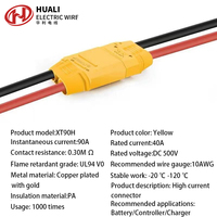 Konektor XT60 Dengan Selubung Kabel Baterai 10awg untuk 2 Paket Berurutan Kabel Adaptor Rc XT60H