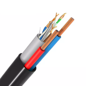 Chất lượng cao ngoài trời Cáp mạng Cat6 305m UTP CCA Cat6 8 + 2c 4 cặp 23AWG cáp đồng với 2 điện cáp điện - Product Image 1