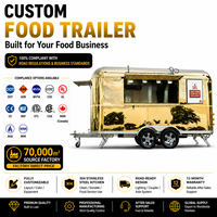 Camions de restauration mobiles entièrement équipés en acier inoxydable, remorques alimentaires rapides à 4 roues pour l'extérieur avec plaque chauffante et four à pizza à vendre