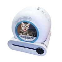 Bac à litière pour chat automatique autonettoyant, rond, avec commande WIFI via application, bac à litière électrique mains libres, grand meuble pour chat
