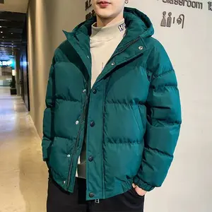 Hip hop stand collar hooded bubble jacket men's casual loose warm long sleeve men's bubble down jacket