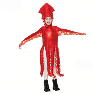 Combinaison de cosplay de calmar pour enfants, costume d'animal marin, tenue de scène pour <span class=keywords><strong>Halloween</strong></span>, style pieuvre calmar amusant - Product Image 3