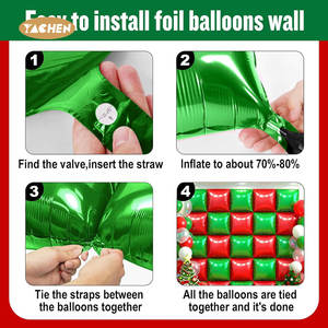 याचेन 60 पीसी लेटेक्स बैलून गार्लैंड आर्क किट और 25 पीसी स्क्वायर फॉइल बैलून की दीवार पृष्ठभूमि - Product Image 5