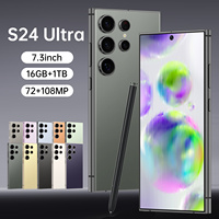 Teléfono Inteligente S24 Ultra 5G a Precio de Fábrica, 16GB+1TB, Desbloqueado, Doble SIM, Pantalla HD de 7.3 Pulgadas, Cámara de 108MP, LTE, para Juegos, en Español
