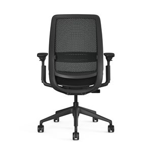 Chaise de bureau ergonomique pivotante de luxe en mousse moulée haute densité, avec dossier en maille marron, accoudoirs réglables 320 mm - Product Image 3