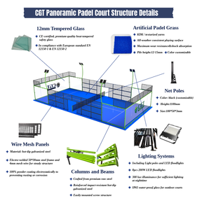 <span class=keywords><strong>Cancha</strong></span> DE <span class=keywords><strong>TENIS</strong></span> súper panorámica Vidrio templado Padel Court Grass - Product Image 1