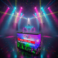 Cabine DJ mobile portable P2.5 à LED incurvée sur roues, mur vidéo numérique, comptoir d'accueil pour salon professionnel, événement musical, discothèque