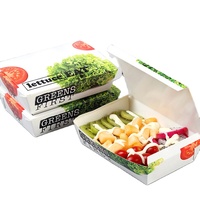 Biodegradable Printed Take Away Kraft Paper Box Disposable Lunch Paper Food Containers Packaging Box