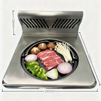Barbecue au charbon de bois sans fumée Dansen avec échappement supérieur et inférieur, table de barbecue sans fumée Kbbq à vendre