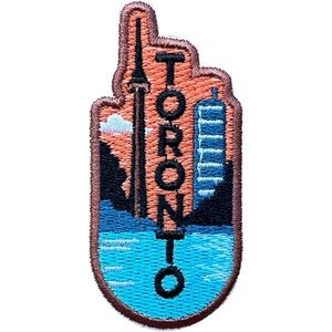 Patch brodé personnalisé Toronto 3 pouces thermocollant ou à coudre, applique en tissu pour voyage - Product Image 1